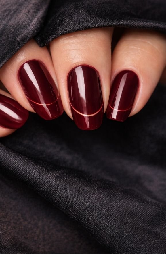 Deep Burgundy French Tips for Impact