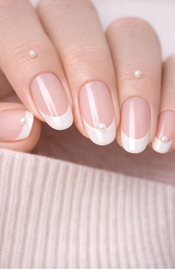 Pearl-Studded French Tips