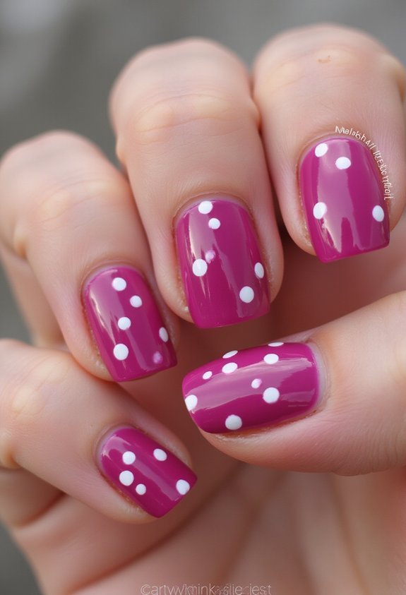 bold vibrant fuchsia minimal dots