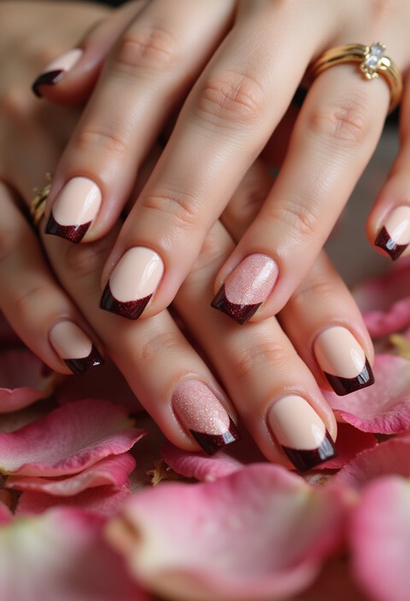 contrasting glossy and matte textures