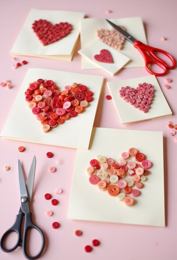 customizable heart shaped button wall hangings