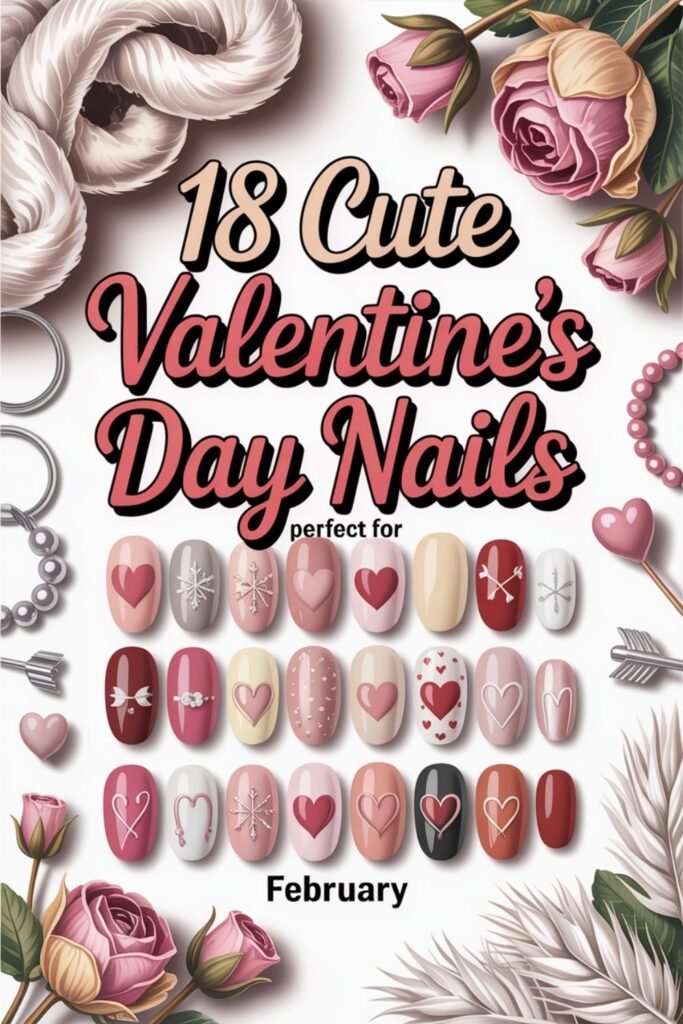 cute valentines day nails
