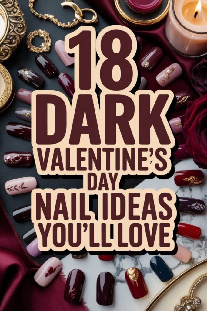 dark valentines day nails