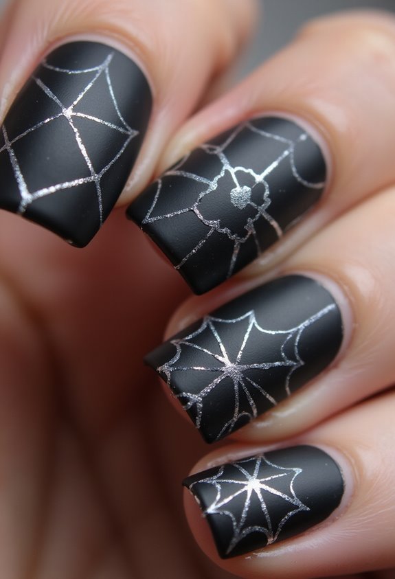 delicate dark gothic romance nails