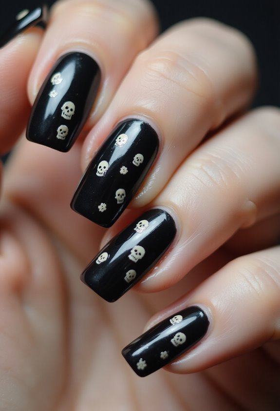 edgy dark romantic gothic nail art