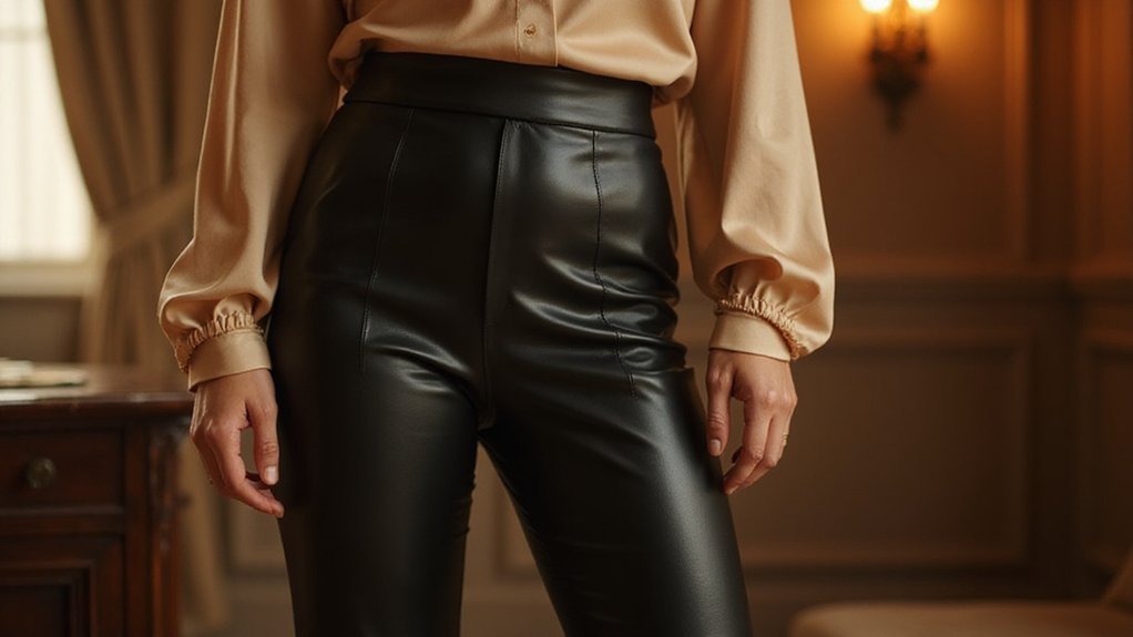 edgy elegance leather silk ensemble