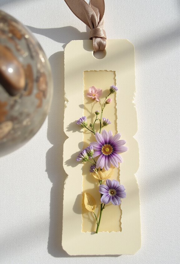 elegant pressed flower bookmark keepsake