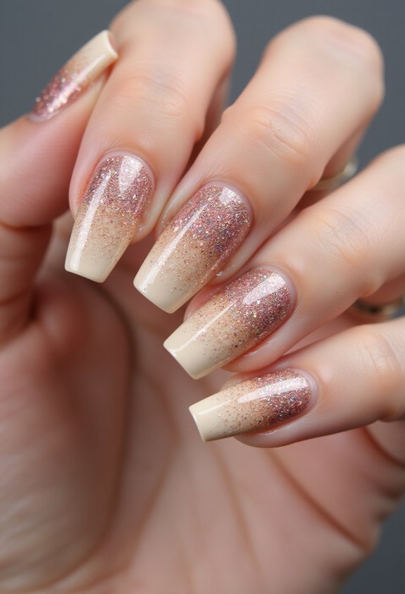 glitter gradient sophisticated romantic manicure