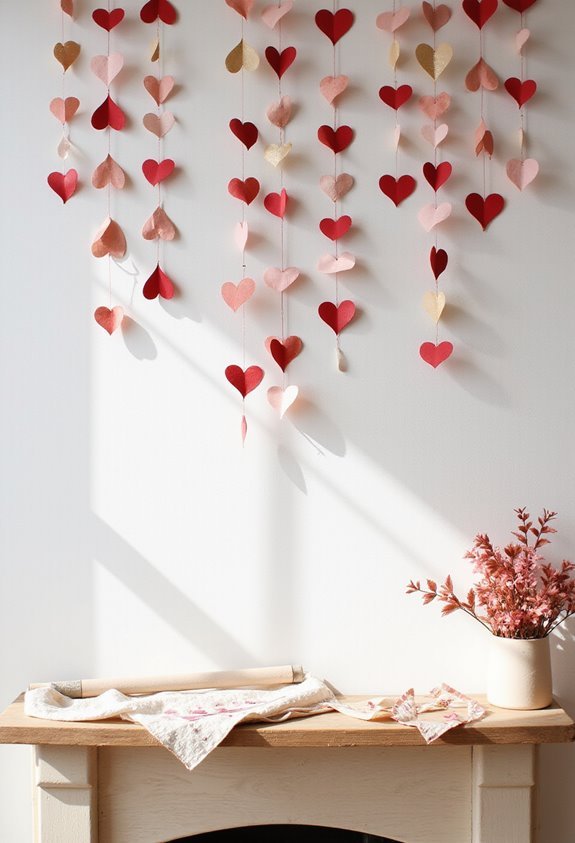 handmade paper hearts romantic decor