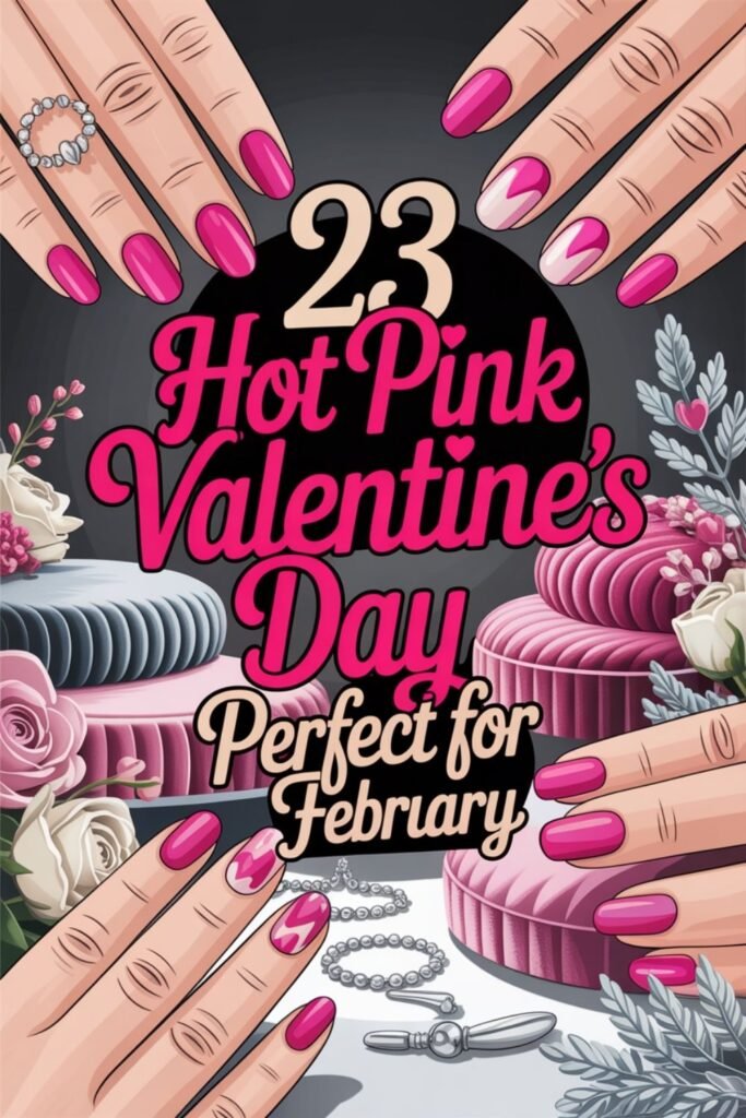 Hot Pink Valentine's Day Nail Designs