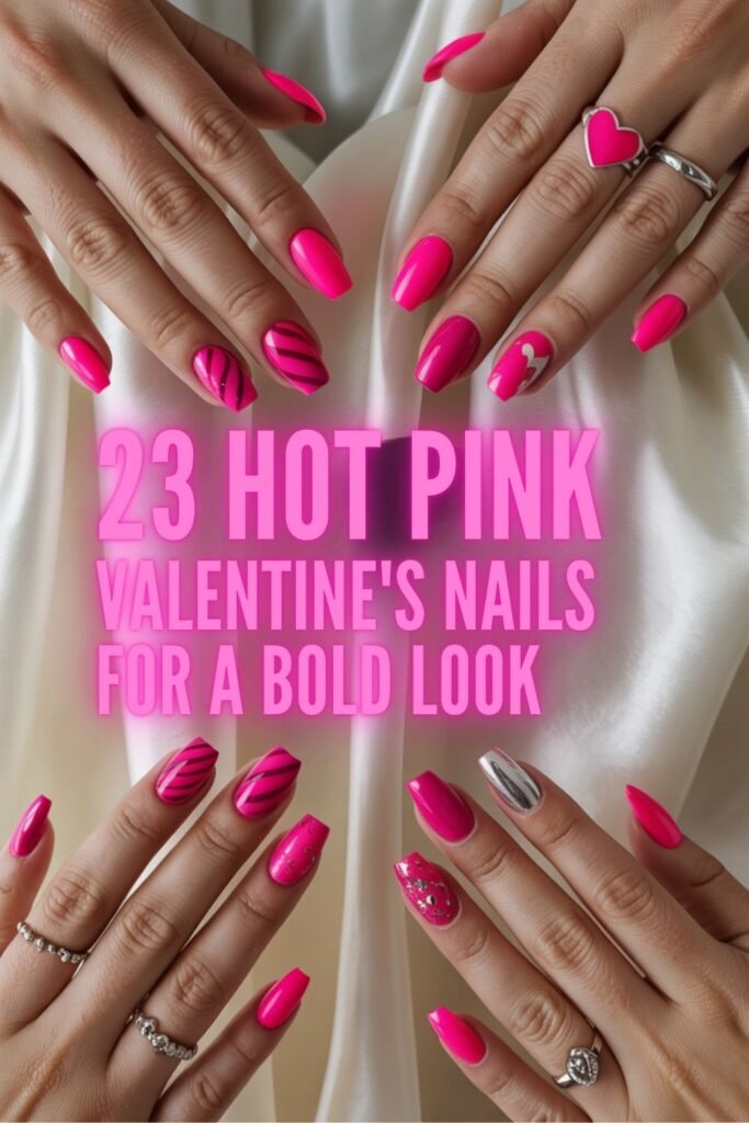 Hot Pink Valentine's Day Nail Designs