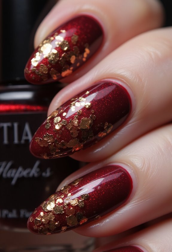 luxurious dark romantic nail gradient