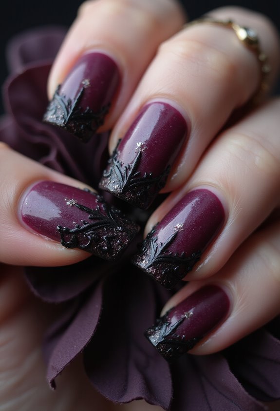 moody twilight romance on nails