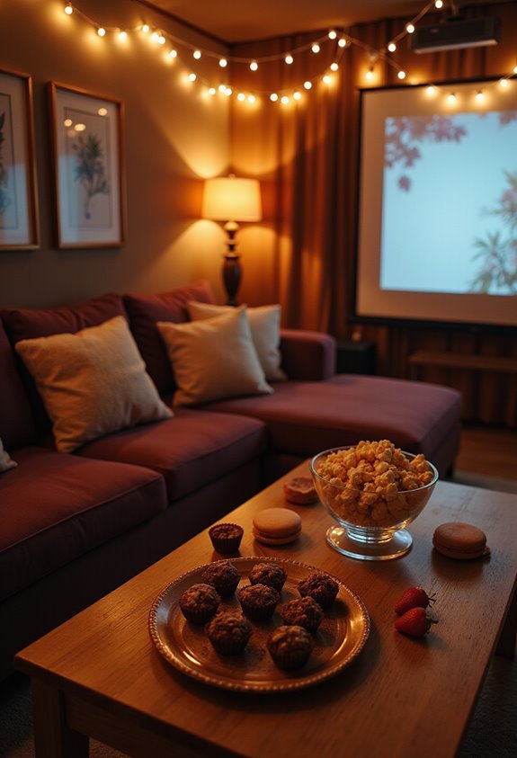 movie marathon with homemade treats