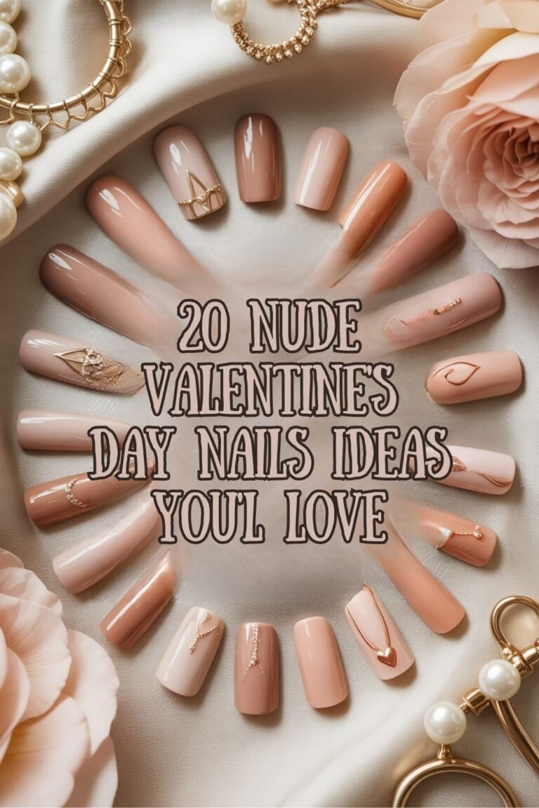 nude valentines day nails