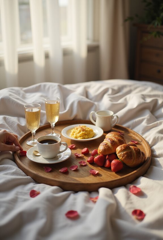 personalized breakfast in bed romantic gesture
