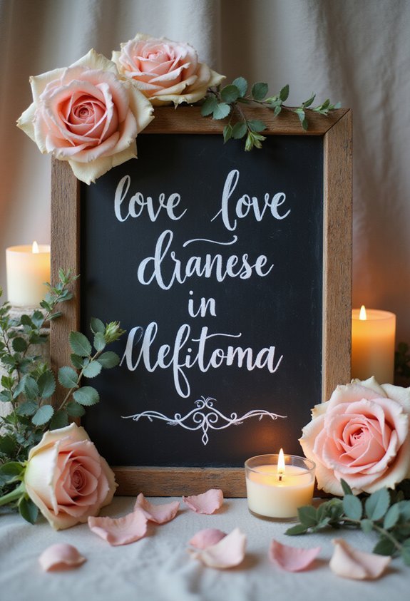 personalized chalkboard love message decor
