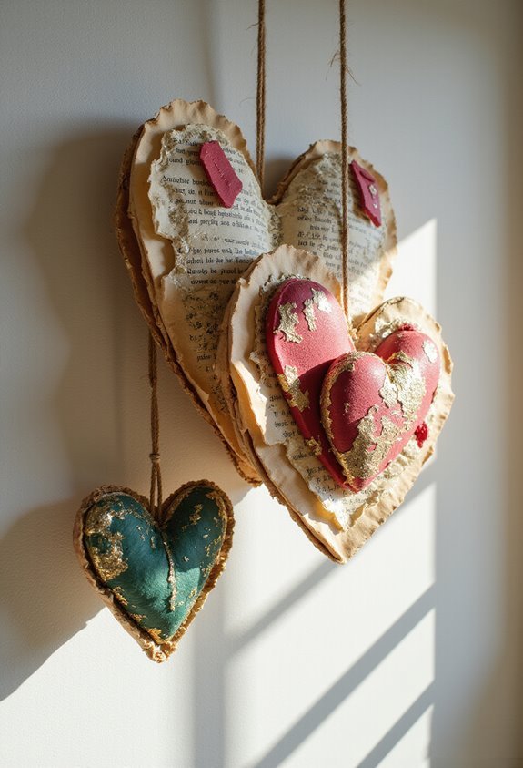 personalized layered textured decorative heart