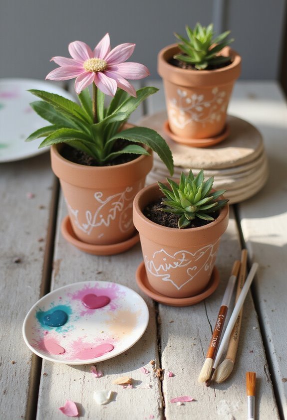 personalized vibrant terra cotta flower pots