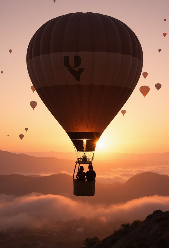 romantic aerial dawn adventure