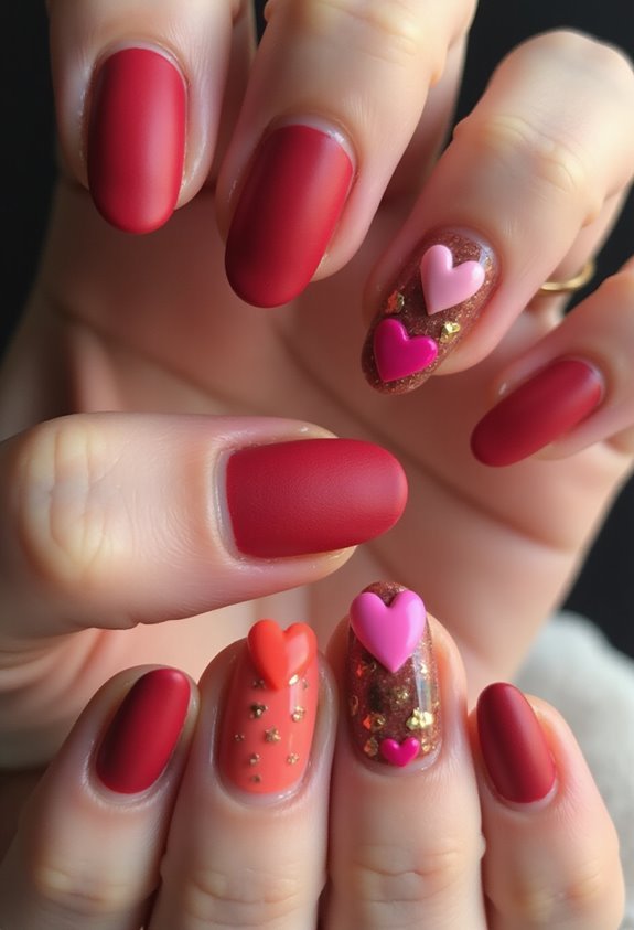 romantic polished textural dimensional manicure