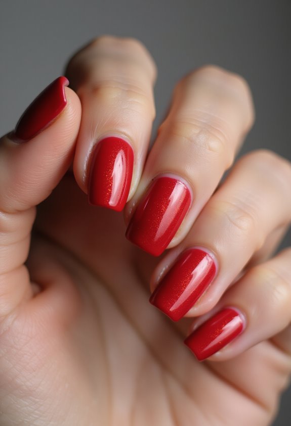 romantic red ombr nail design