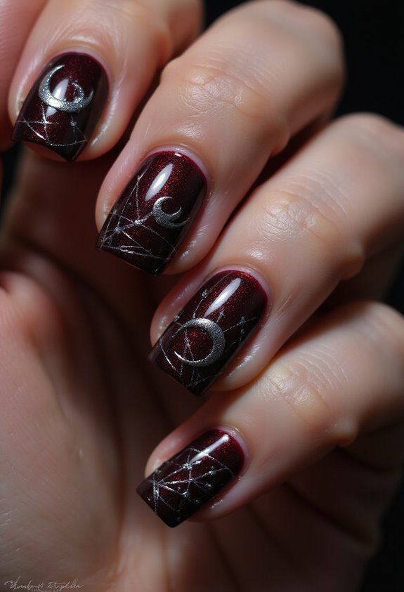 romantic witchy crescent moon design