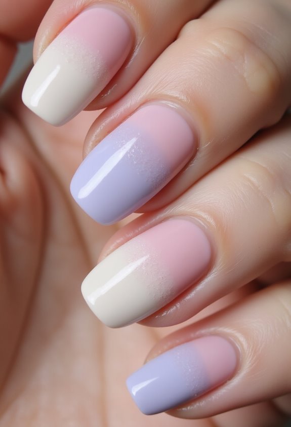 soft romantic pastel gradient french nails