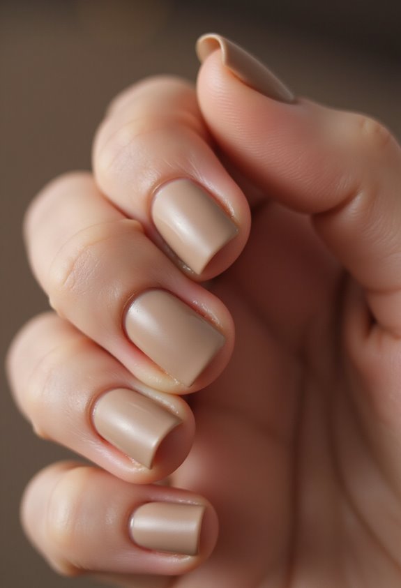 sophisticated caramel velvet matte nails