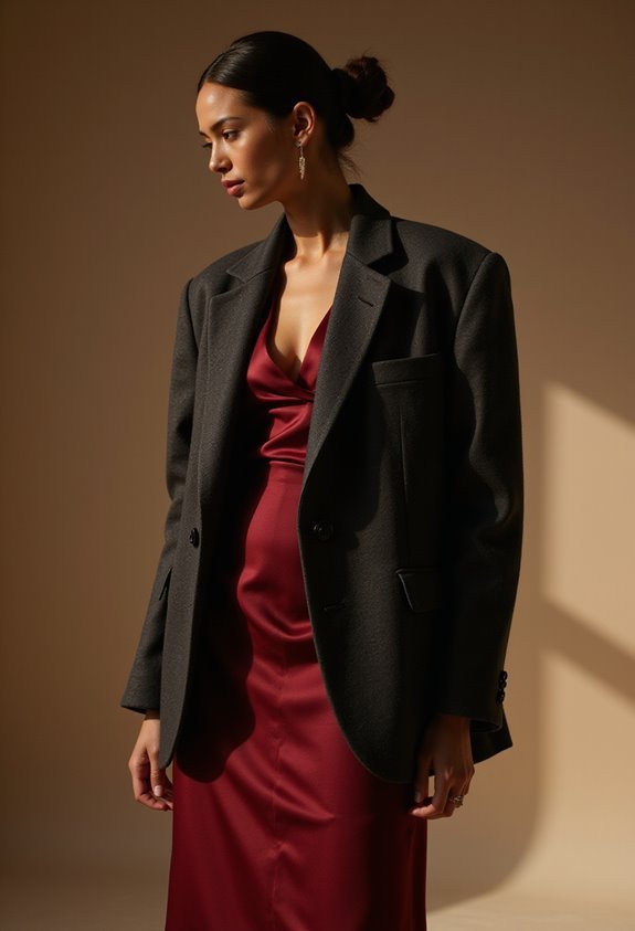 sophisticated effortless chic contrasting ensemble