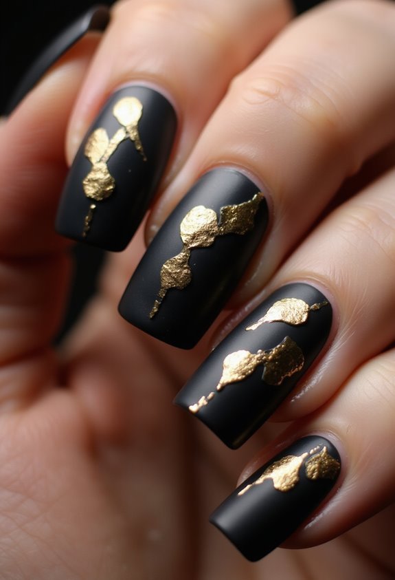 sophisticated gothic romantic nail design