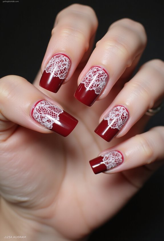 sophisticated romantic red lace overlay