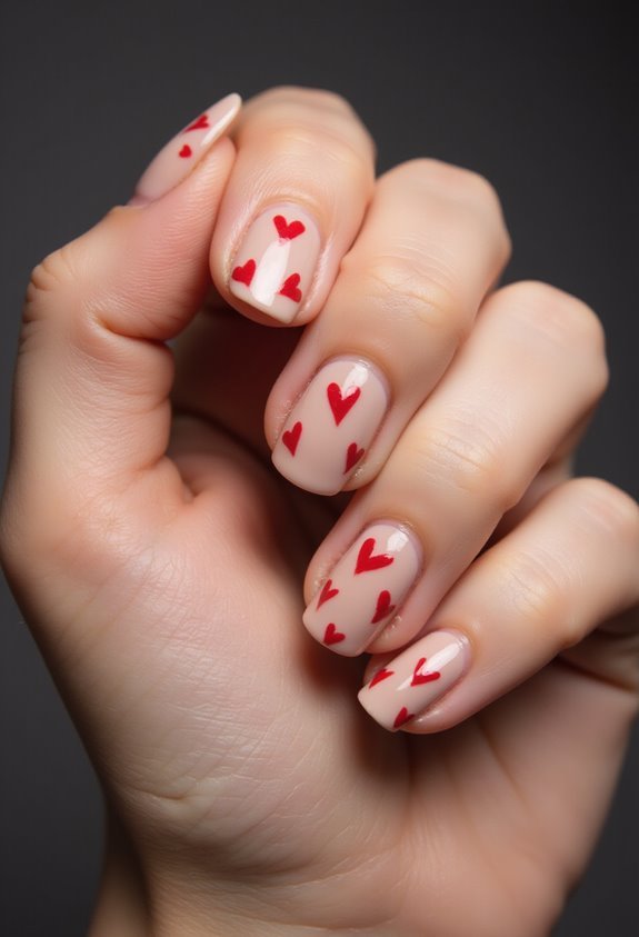 timeless elegant romantic scattered hearts