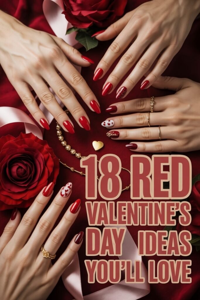 valentines day nails red