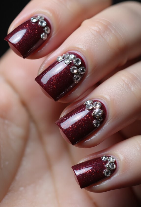vibrant red gel rhinestone embellishments