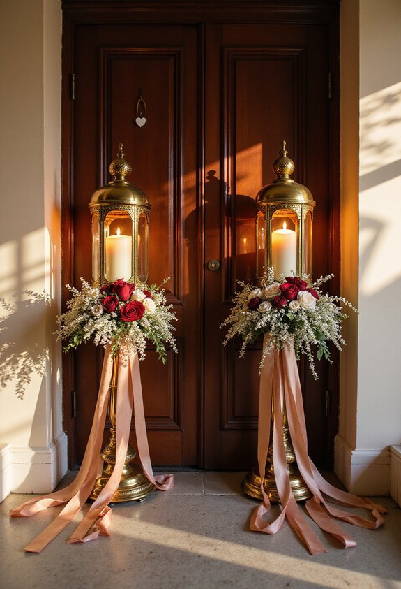 warm welcoming romantic entryway lanterns