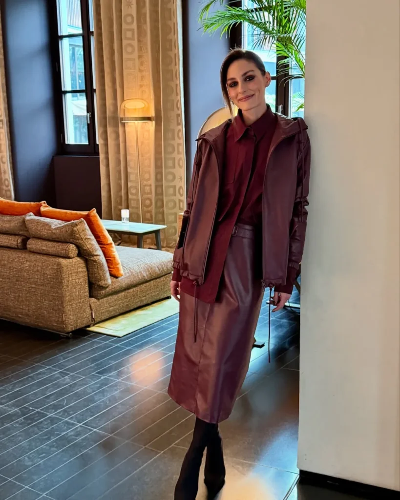 Head to Toe Burgundy in Leather