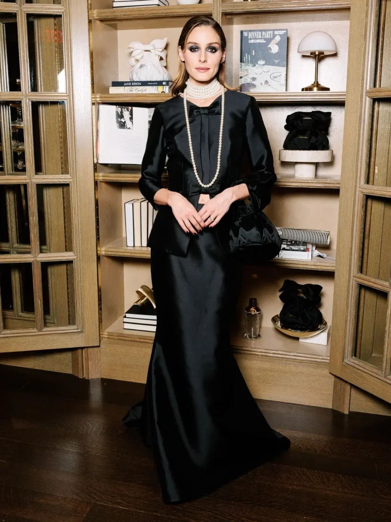 Black Satin, Bows, and a Lot of Pearls