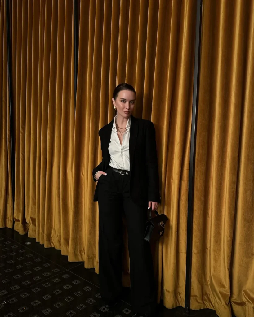 The Black Suit With an Open Collar