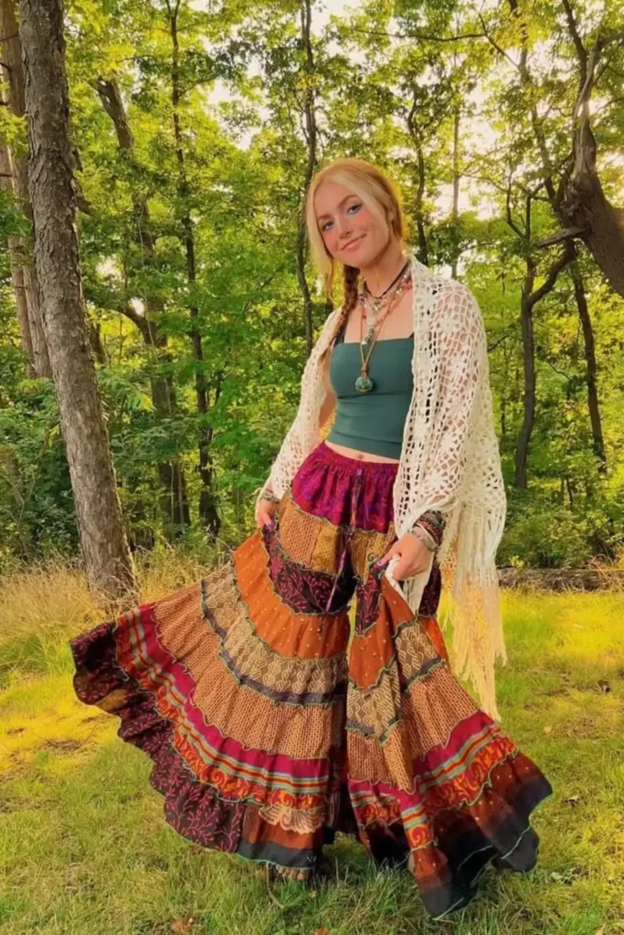 Patchwork Bell Bottoms and a Crochet Shawl