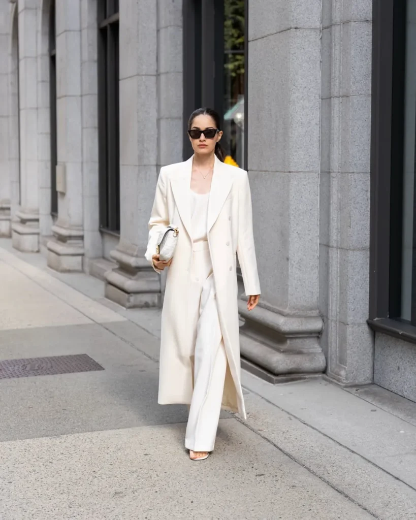 The Three Piece Cream Suit With a Long Coat