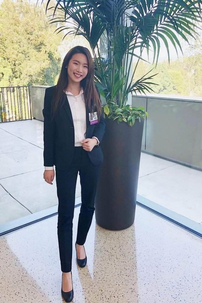 Black Fitted Suit With a Blush Shirt