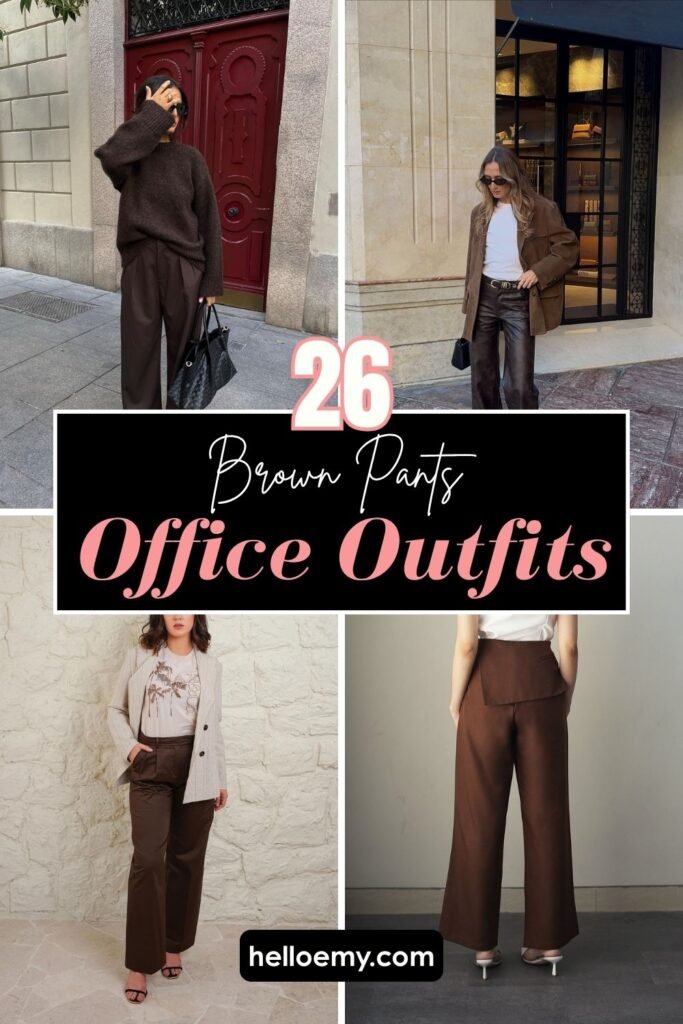 Brown Pants Office Outfits