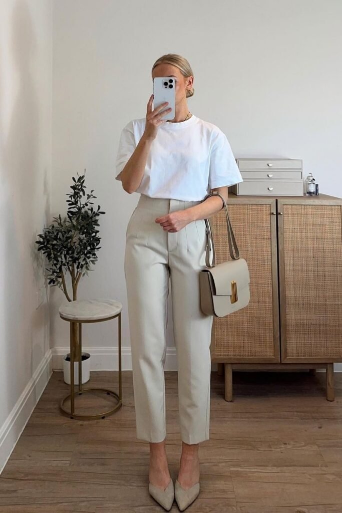 Head to Toe Cream With Taupe Suede Mules