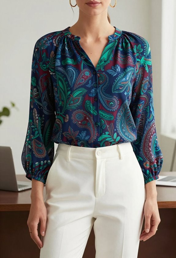 bold paisley professional outfit