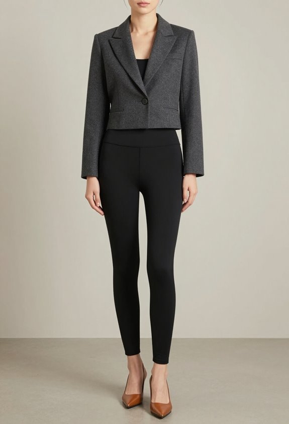 cropped blazer high waisted leggings