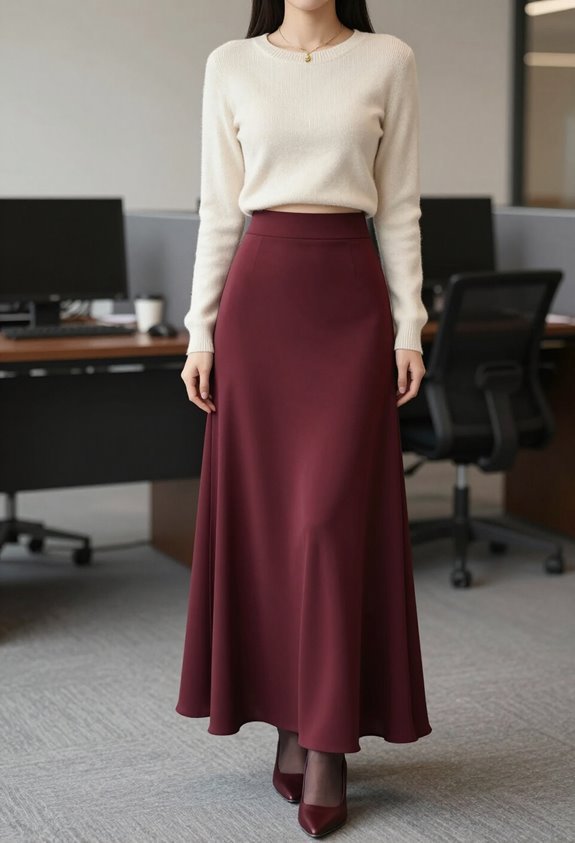 cropped sweater maxi skirt