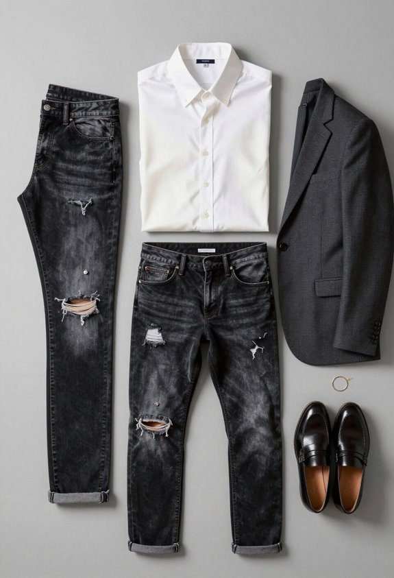 distressed denim polished tops