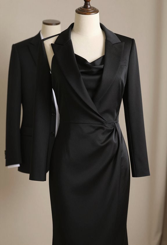 elegant black dress ensemble