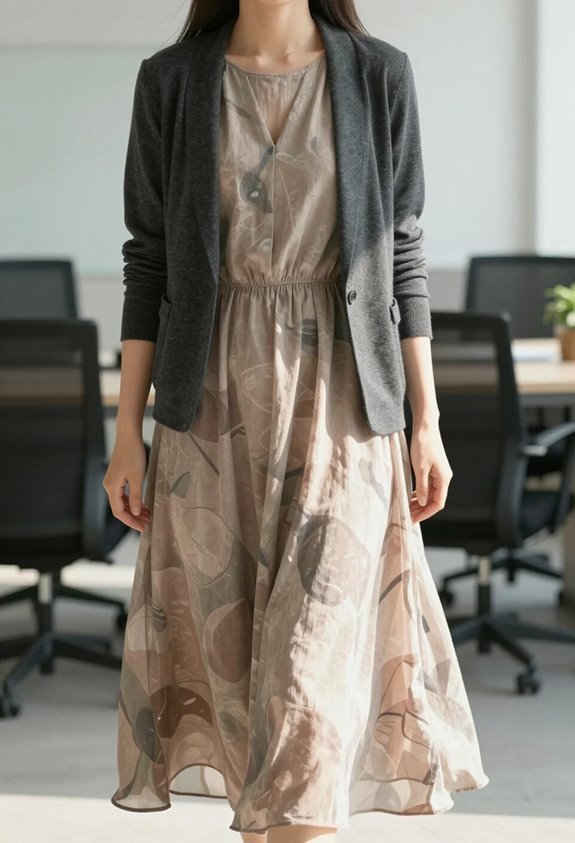 elegant bohemian office look